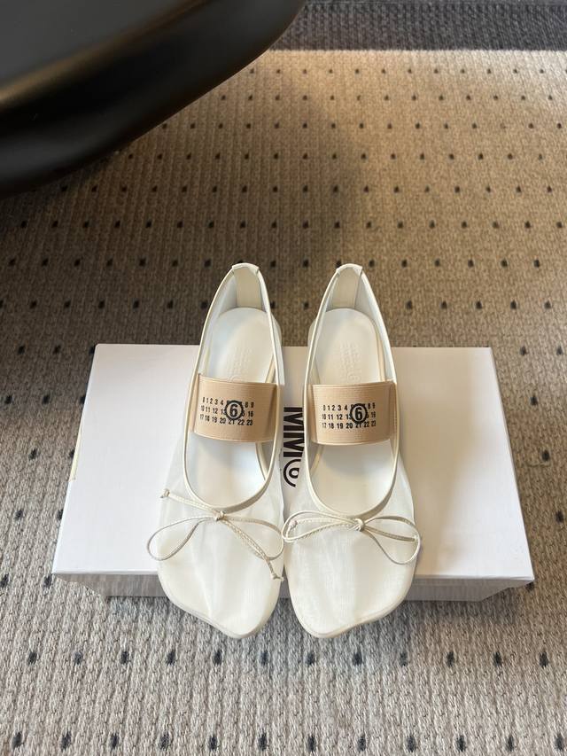 Top version Maison Margiel* Margiela Mm6 mesh ballet flats Mm6 adheres to Maison