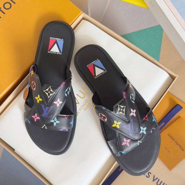 Premium Edition: Men's LV Louis Vuitton Oasis series monogram sandals, original