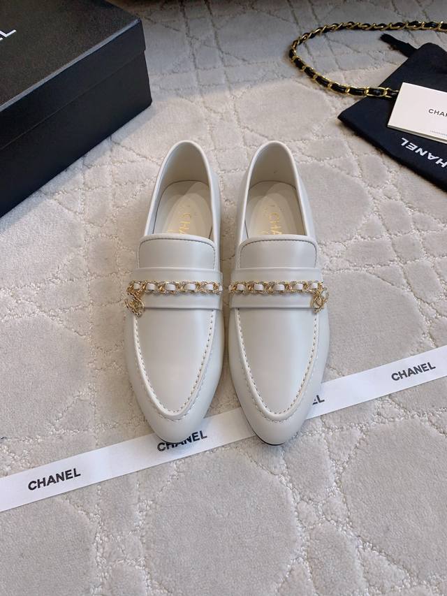 Factory Price P Chane* New rhinestone chain loafers. Classic and timeless silhou