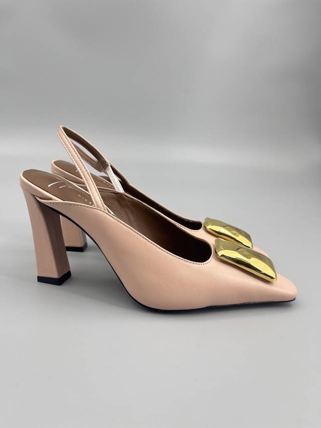 Giuseppe Zanotti metal-buckled square-toed, single-strap, high-heeled sandals. T