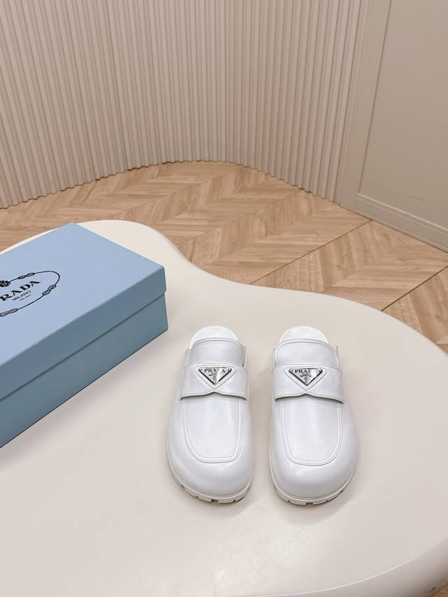 s latest collection! Prada's new spring/summer sandals, featuring triangle buckl