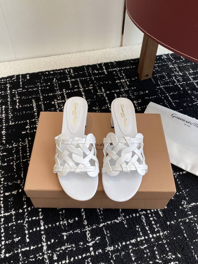 Purchasing-level Gianvito Rossi 25 Spring/Summer new Rossi Gr French woven hollo