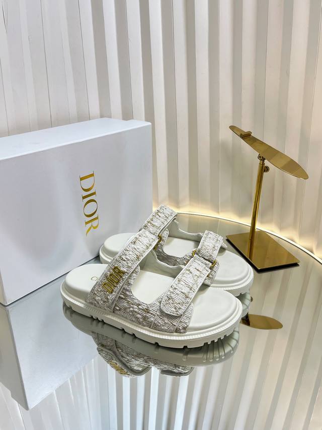 The Dior Act Velcro slipper sandal is comfortable and stylish, with rich details