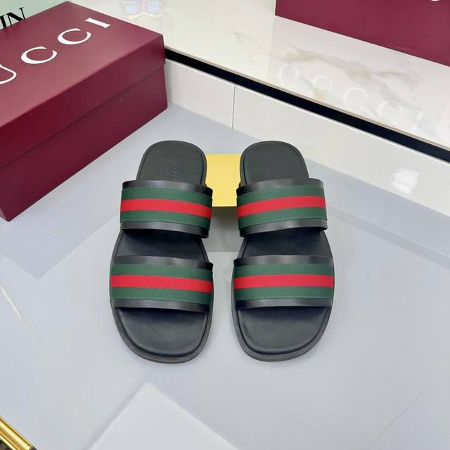 Elegant 2025 Summer Men's Leather Slippers. Inspired by the iconic designs from