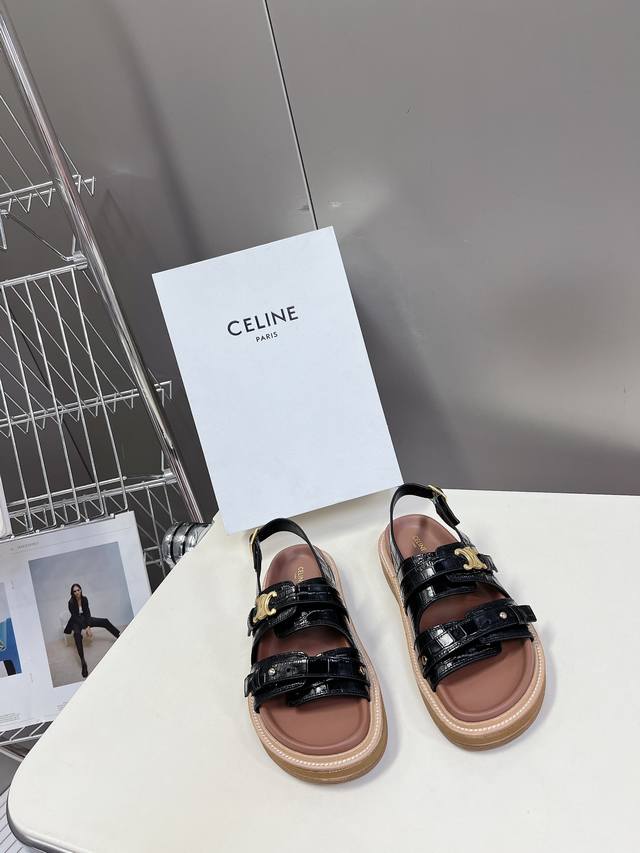 Celine's latest spring/summer Arc de Triomphe retro Roman sandals and slippers a