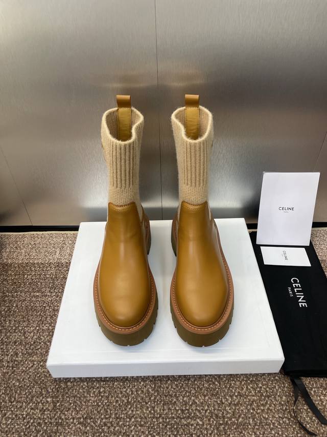 Factory P Price P Celine 2025 Autumn and Winter New Wool Tube Motorcycle Women's