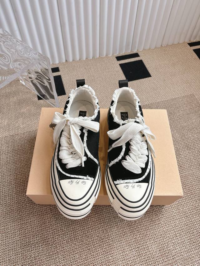 Vanness Wu's Xvessel GOP Lows classic low-top canvas sneakers, heavily cork-vulc