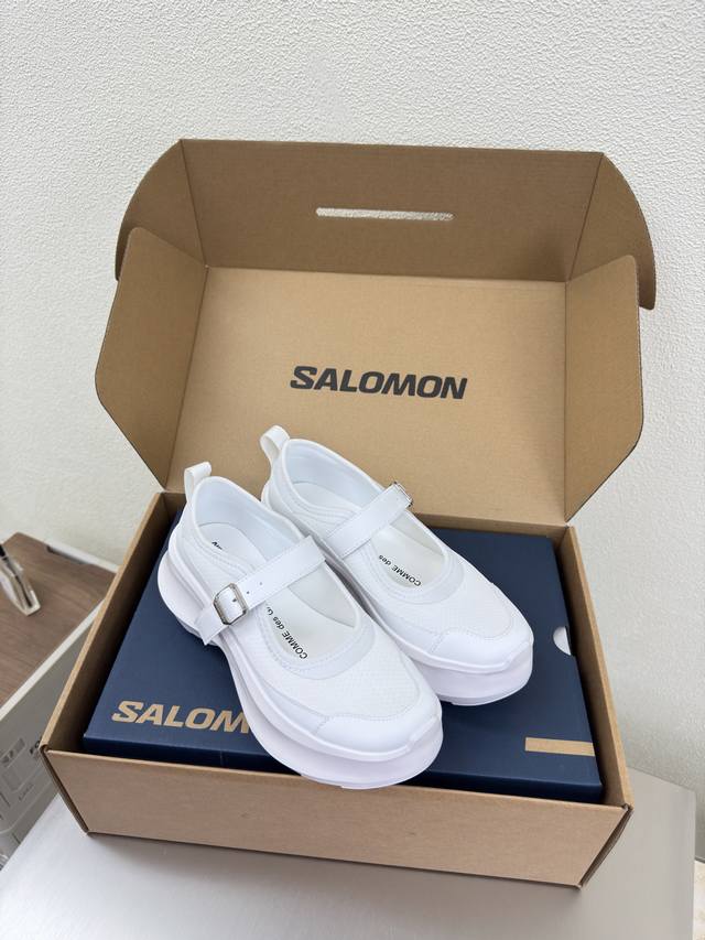 Thick-soled Salomon Mary Jane single shoe, new arrival on sale in white, factory