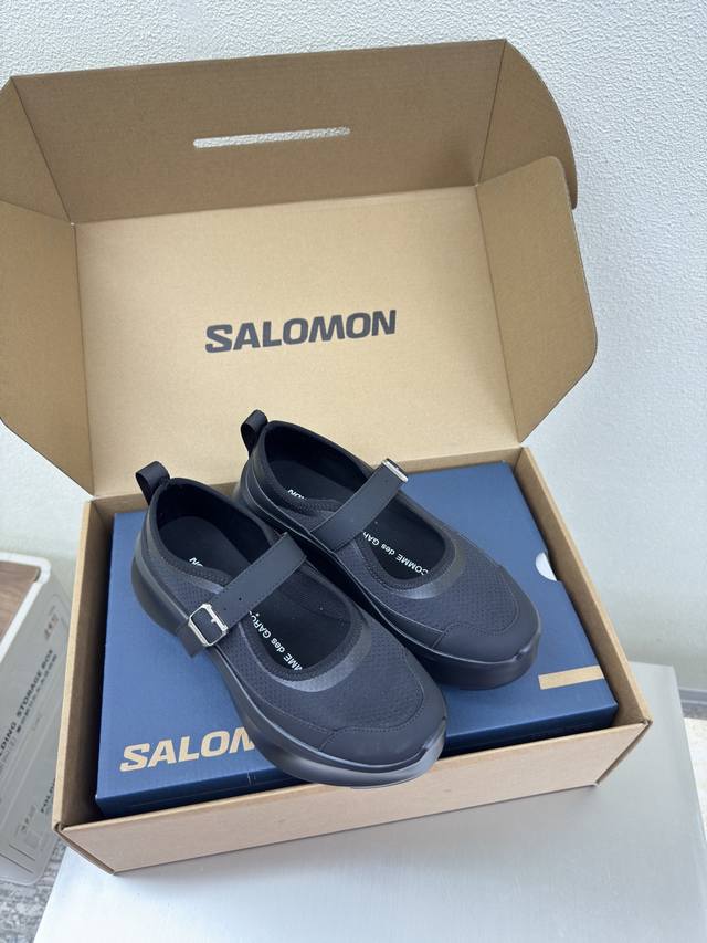 Thick-soled Salomon Mary Jane single shoe, new arrival on sale in black, factory