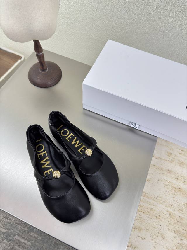 Loewe Mary Janes showcase the beauty of lambskin. Upper: lambskin. Lining: calfs