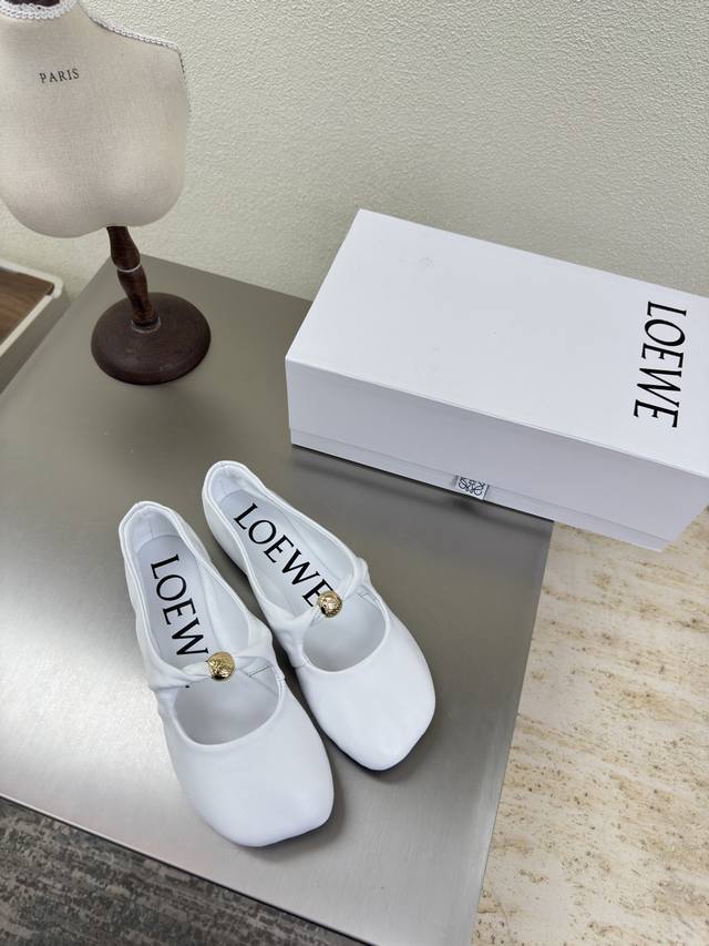 Loewe Mary Janes showcase the beauty of lambskin. Upper: Lambskin. Lining: Calfs