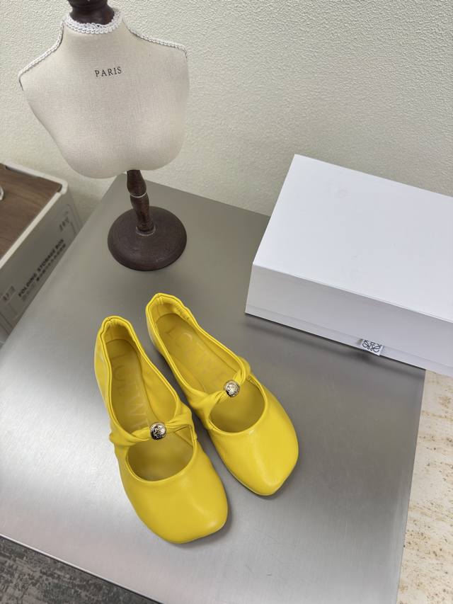 Loewe Mary Janes showcase the beauty of lambskin. Upper: lambskin. Lining: calfs