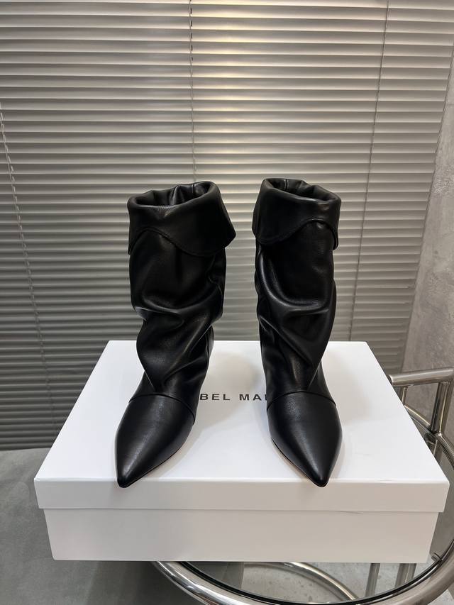 Isabel Marant Autumn/Winter Show-Style Pleated Leather Boots. A French fashion b