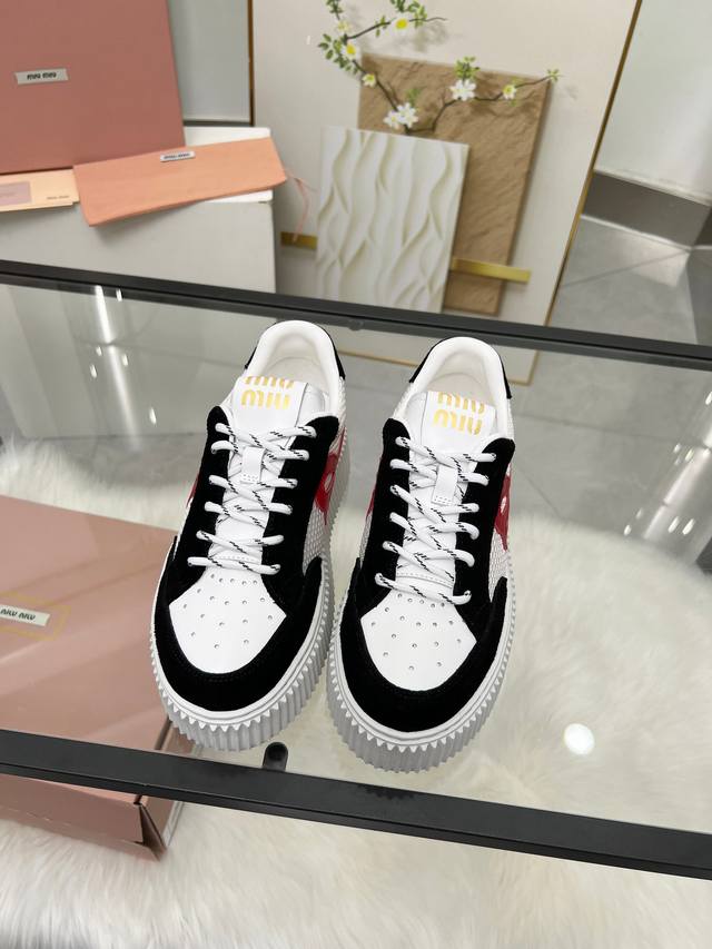 New Miu Miu models are now available. Miumiu's 25th anniversary thick-soled bisc