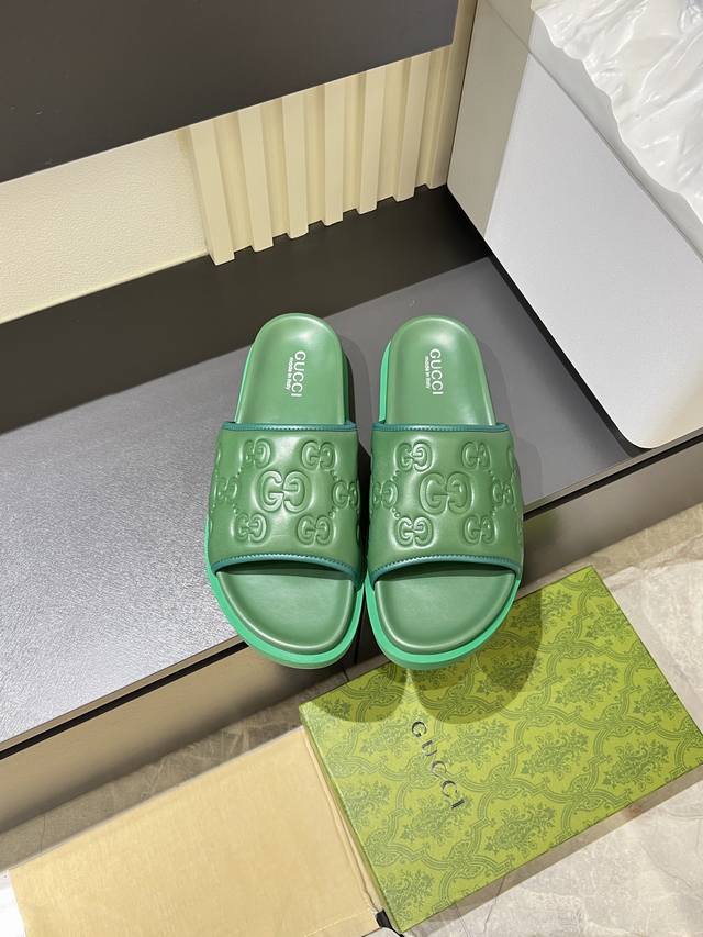 G size: 38-45 Gucci original quality 2025 Gucci new summer double G monogram sli