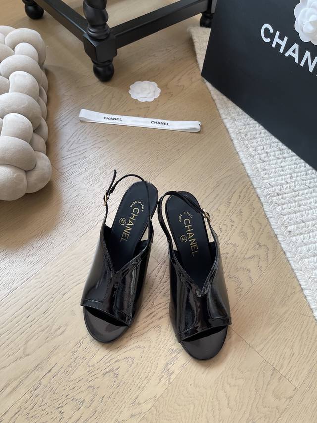 Chanel 25A new peep-toe high heels! Top-tier edition! Pre-order now! 8cm heel, g