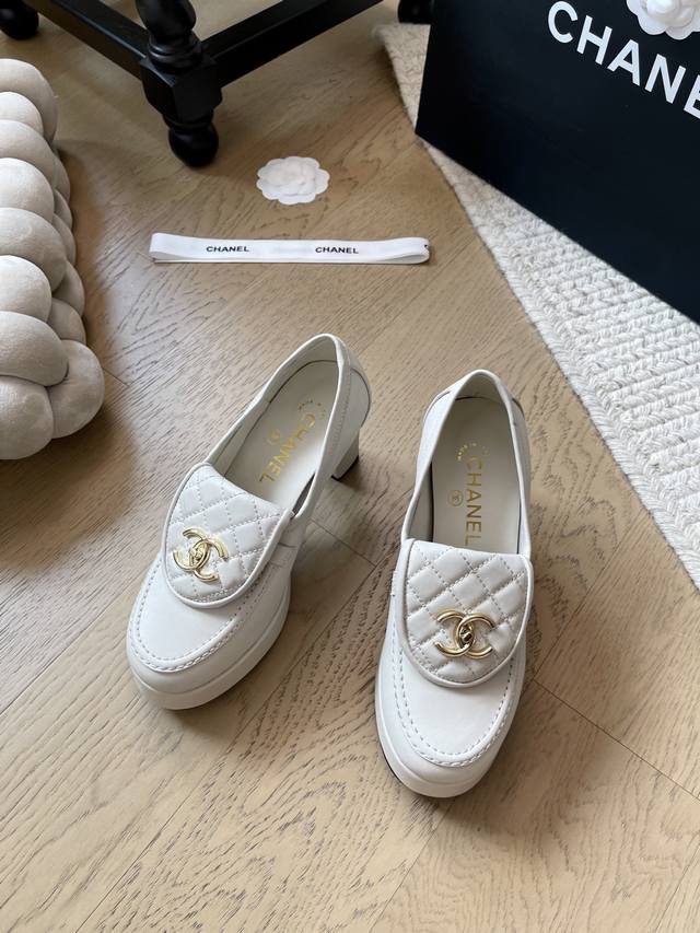 Chanel's new loafer collection! Top-tier edition! Pre-order now! 8cm heel, sheep