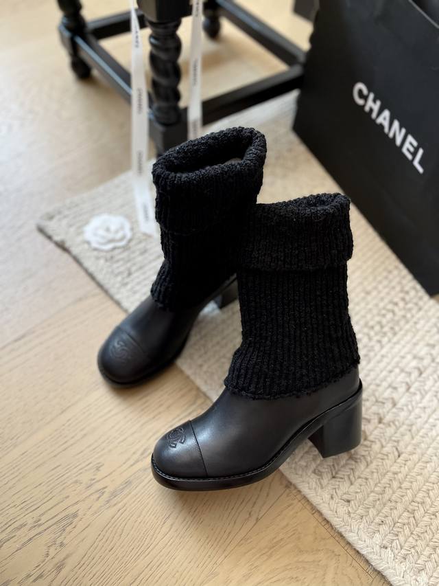 Chanel 24K soft, glutinous knit sock boots! Hard to find these winter hot-seller