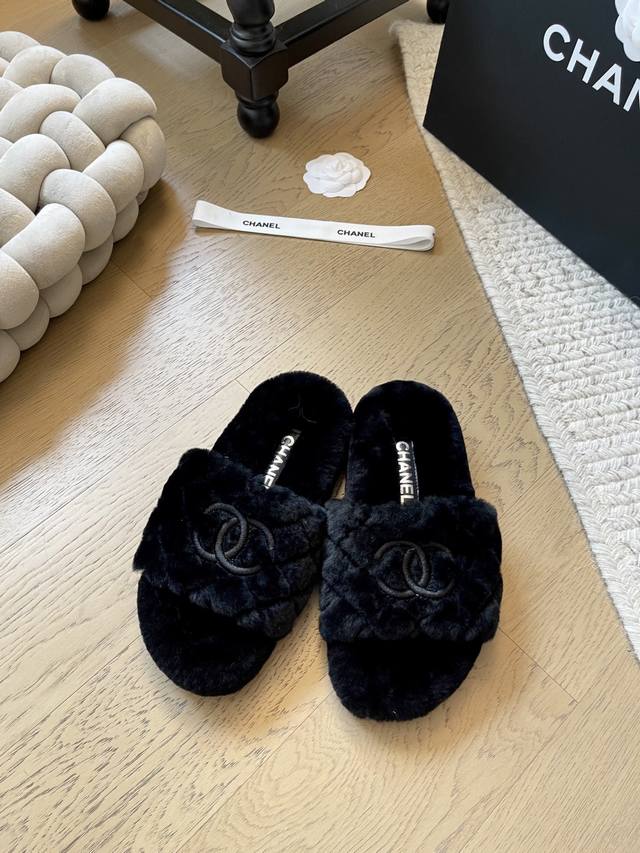 Chanel 25B new lambswool slippers! Premium edition! Pre-sale. Genuine wool upper