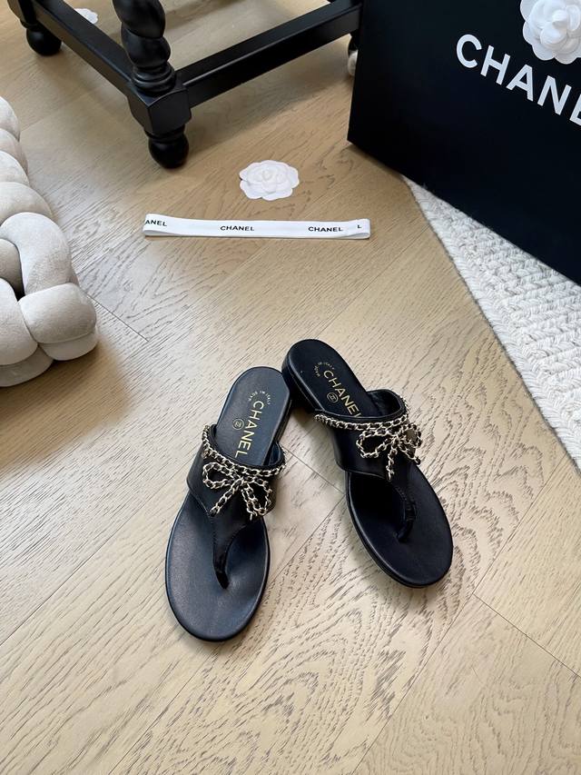 Chanel 25A new chain-linked half-slipper series! Top-tier edition! First-come, f