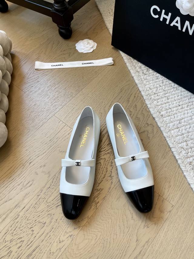 Chanel 25B new bow-knot shoes! Premium edition! Pre-sale! Sheepskin upper, genui