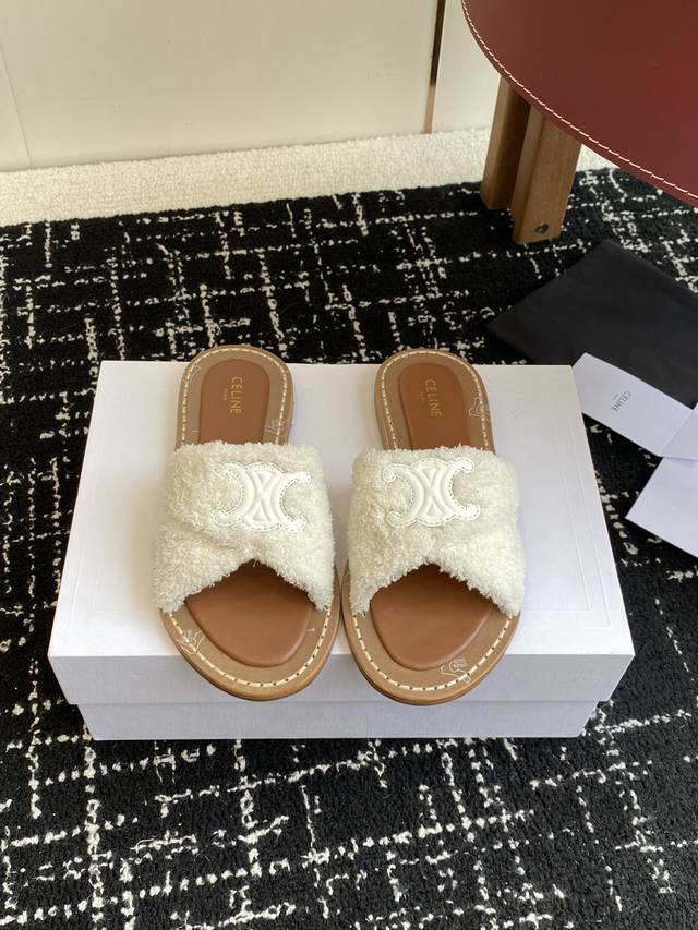 Celine 25Ss Spring/Summer New Slippers Arc de Triomphe British Style Flat-soled