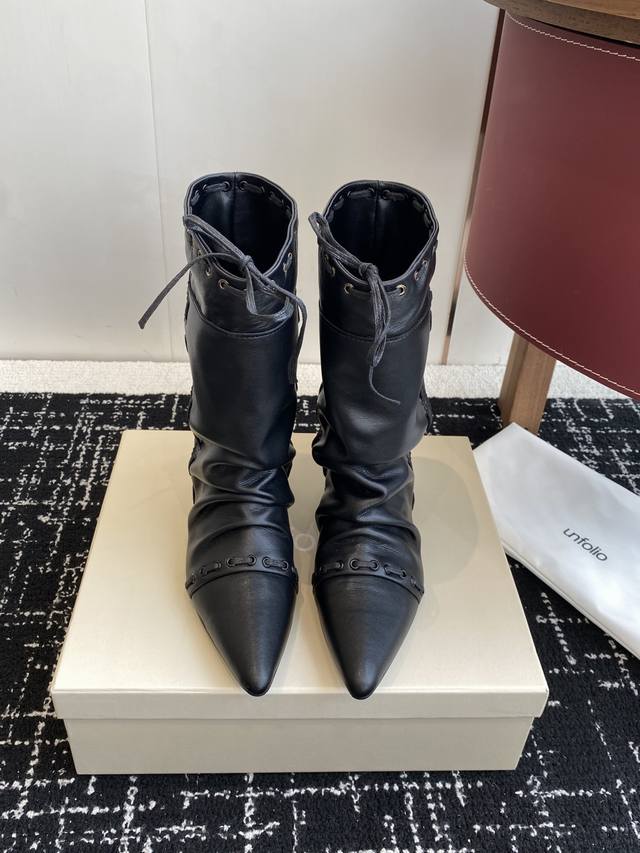 Unfolio 25 autumn and winter new retro western cowboy boots, feel the collision
