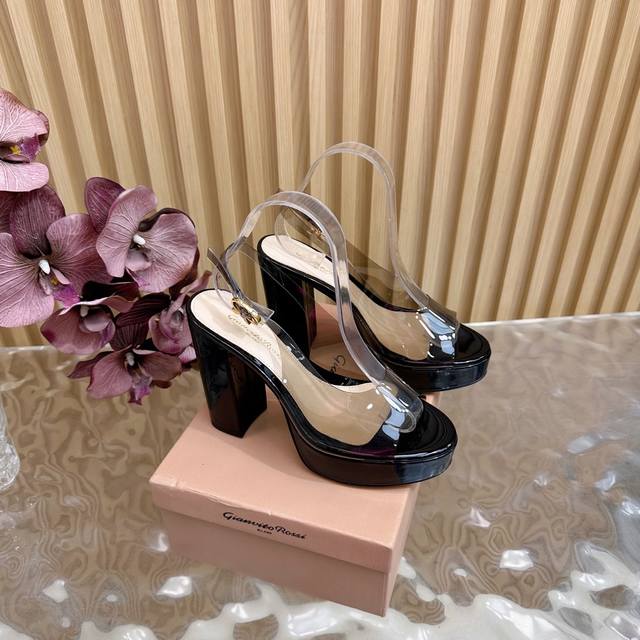 Gianvito Rossi classic platform high-heeled sandals. Their appearance is like th