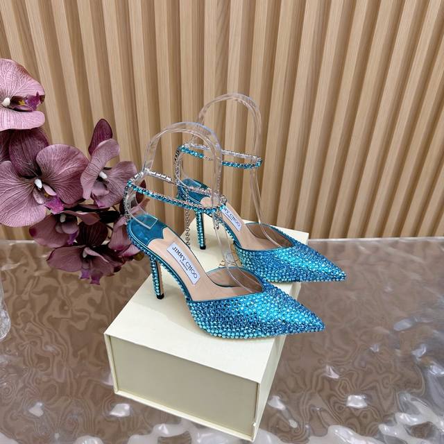 Ssjimmy Choo evening high-heeled sandals, top version of the Australian pointed