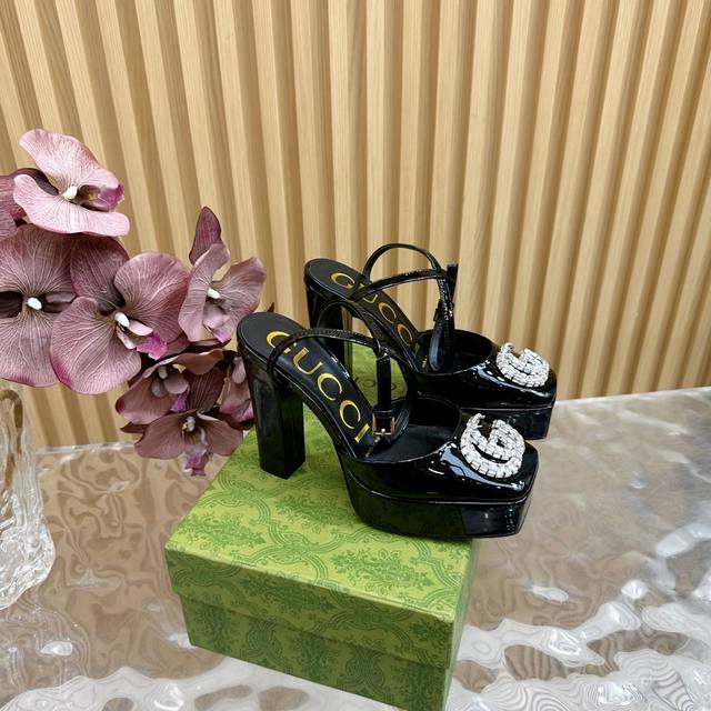 High-Release Gucci Spring Edition New Waterproof Platform Double G Rhinestone Hi