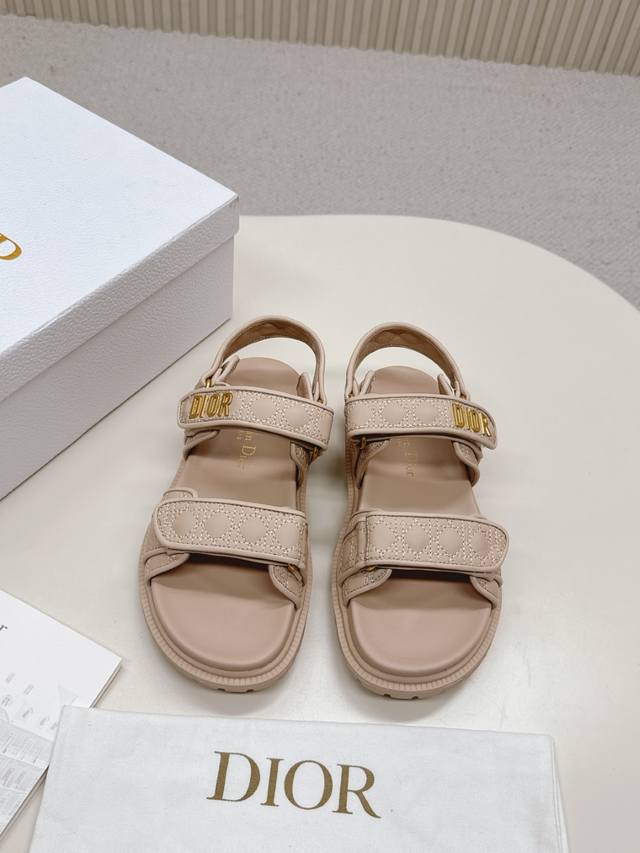 Dior's classic sandal, this hybrid sheepskin Dioract sandal offers a stylish sil