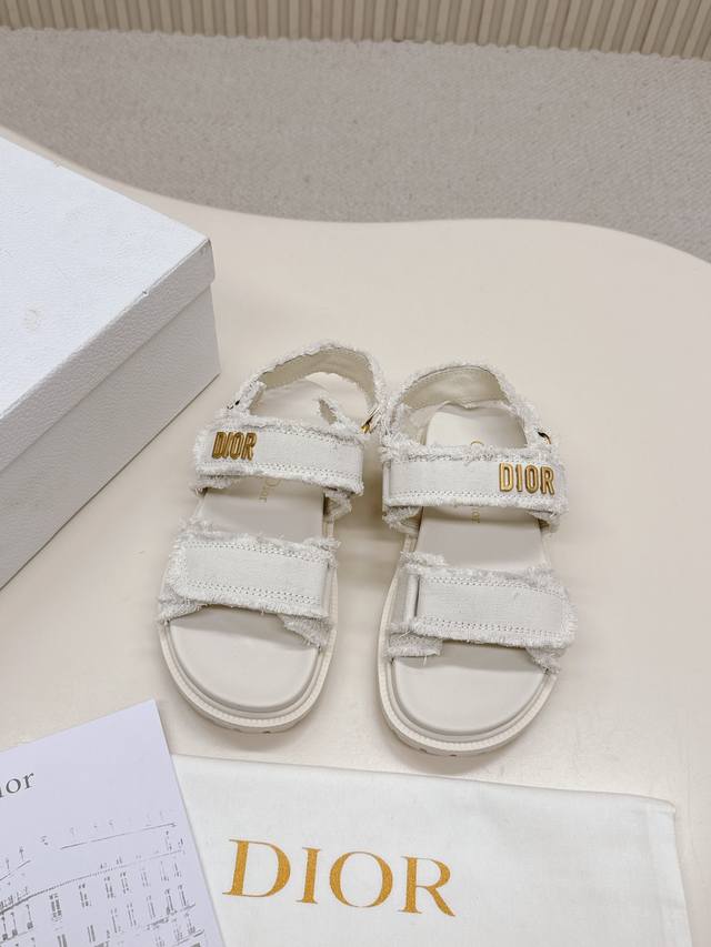Dior's classic sandal. This hybrid sheepskin Dioract sandal offers a stylish sil