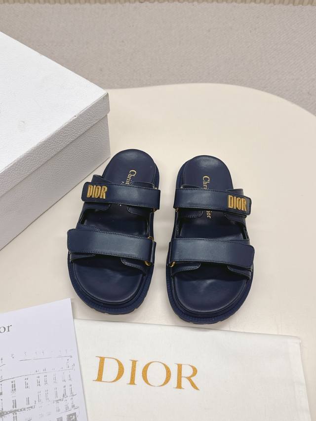 Hot Price: Dark Blue Dior Classic Sandals. These Dioract sandals in mixed sheeps