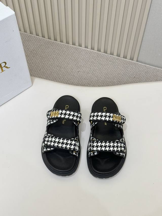 Hot Price: Classic Dior Sandals in Houndstooth. These Dioract sandals in mixed s