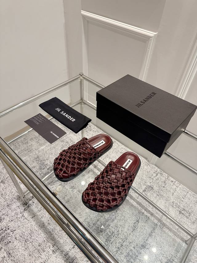 Premium Edition: Jil Sander's new 25 fishing net braided knotted hollow slippers