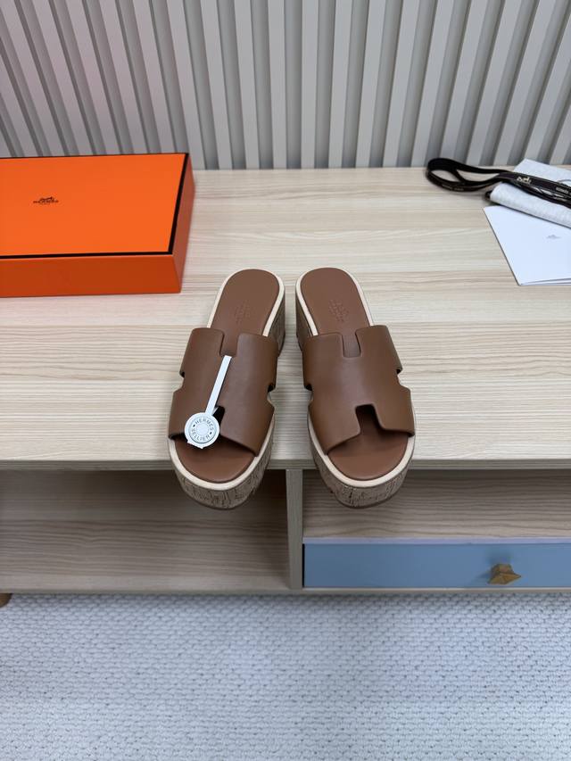 Factory top version Hermes counter new textured sandals series Upper: original c