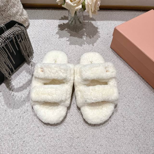 Factory top version Miumiu Miu Miu Autumn and Winter catwalk style lazy fur simp