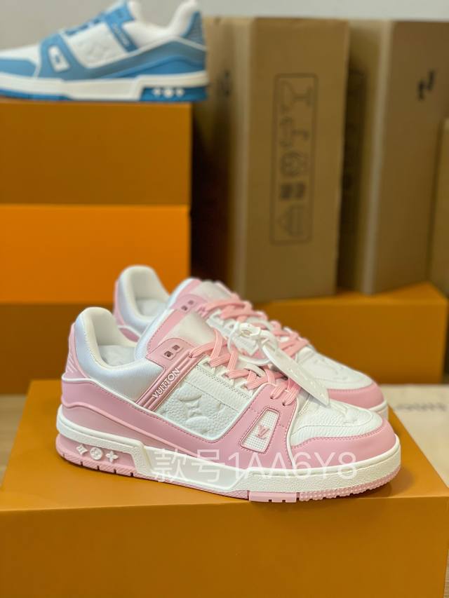the top-of-the-line men's Louis Vuitton Lvtrainer sneaker from Virgil Abloh's Ma