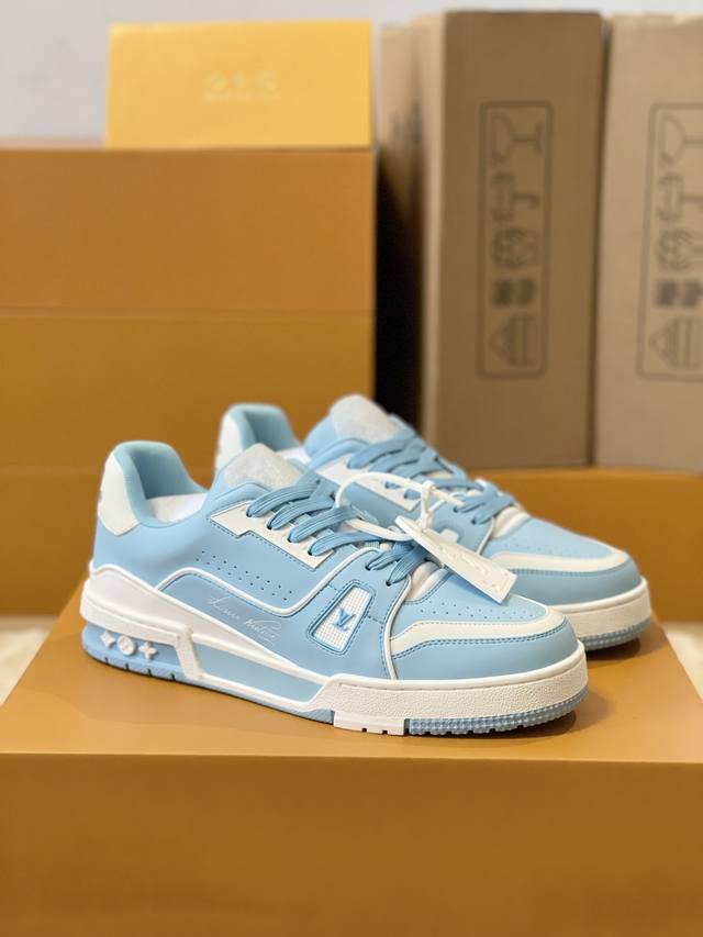 the ultimate couple's pair, the Louis Vuitton Lvtrainer sneaker from Virgil Ablo