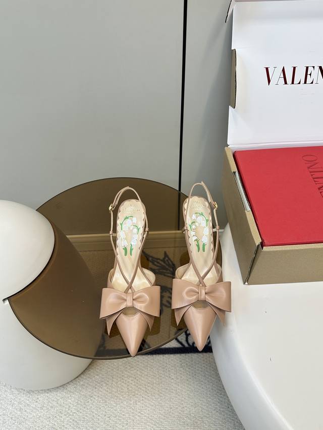 Top-quality Valentino Vt25Ss bow-knot high-heeled sandals with a customizable ca