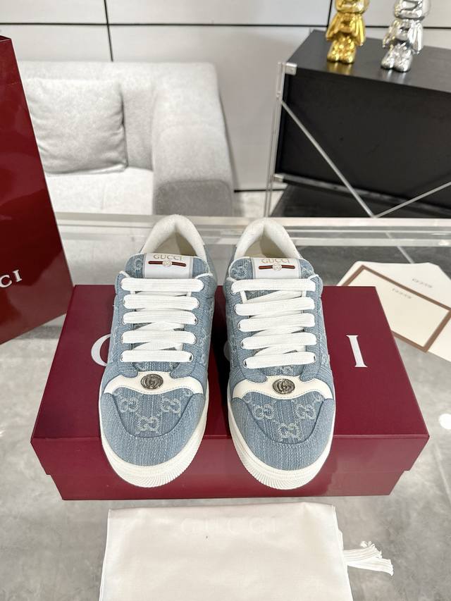 Gucci Screener series sneakers for couples. The Screener series' name is inspire