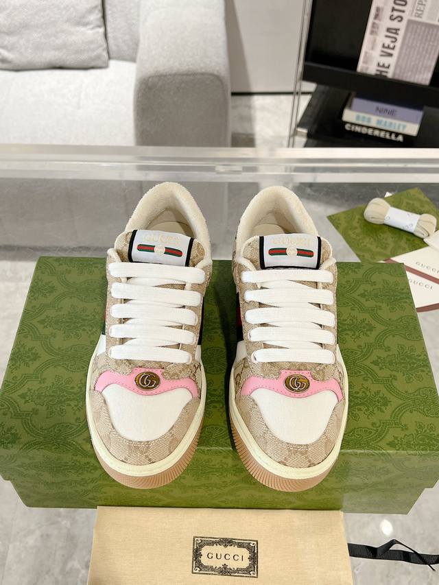 Women's Gucci Screener series sneakers for men and women, suitable for couples.