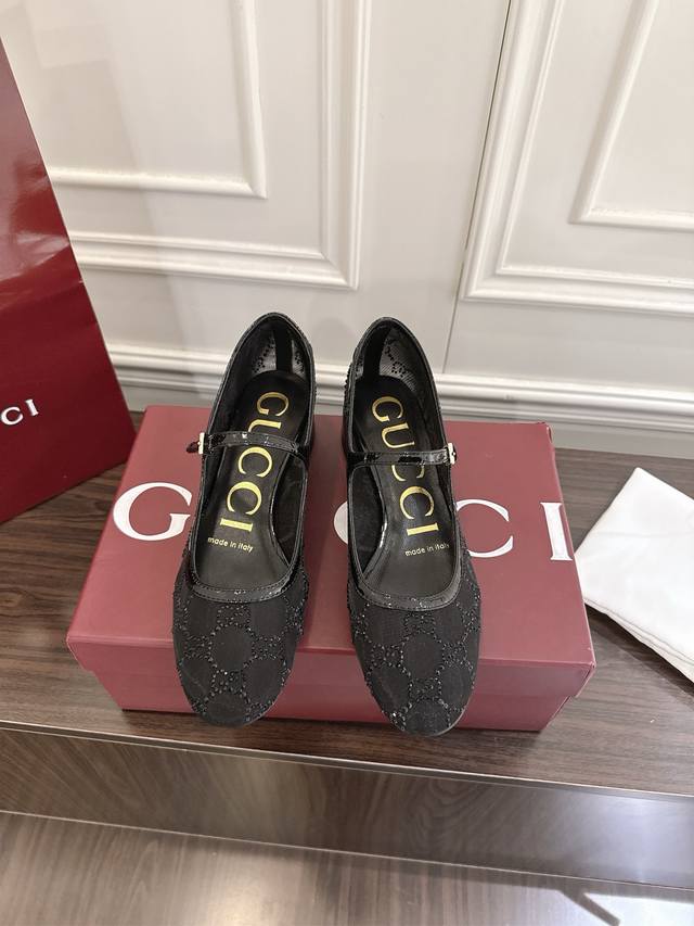 Rhinestone Lace and Mesh Mary Jane Shoes. The Gucci Aria collection draws inspir