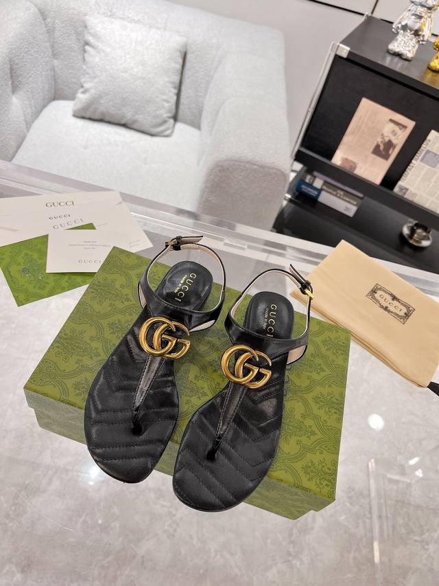 Gucci Double G sandals, authentic, one-to-one, original material. Compare detail