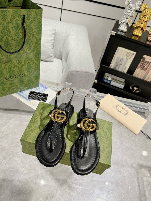 Gucci Double G flip-flop sandals, authentic, one-to-one, original materials. Com