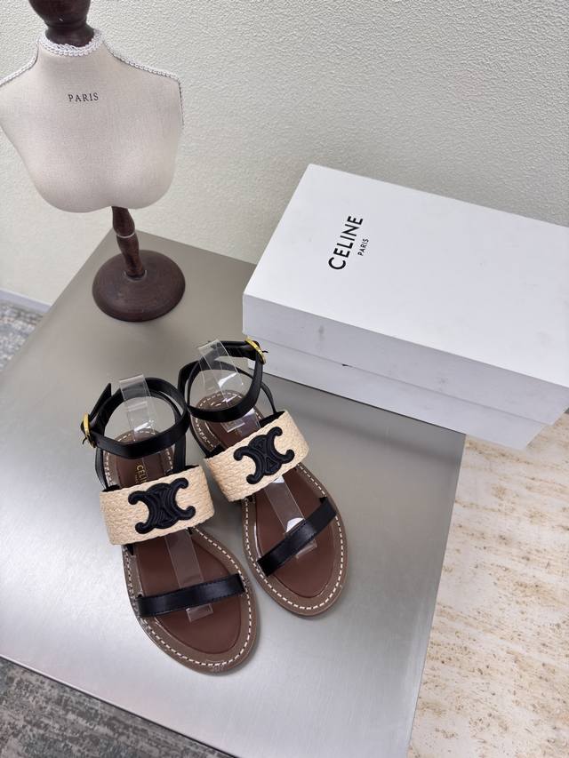 Celine summer exclusive Arc de Triomphe series platform sandals, designed with C