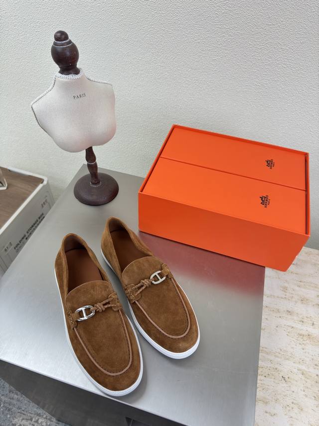 Hermes H-brand Game Kelly buckle thick-soled loafers, Hermes high-end Hh version