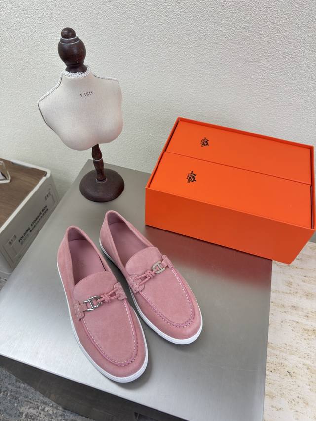 Hermes H-brand Game Kelly thick-soled loafers, Hermes high-end Hh version, with