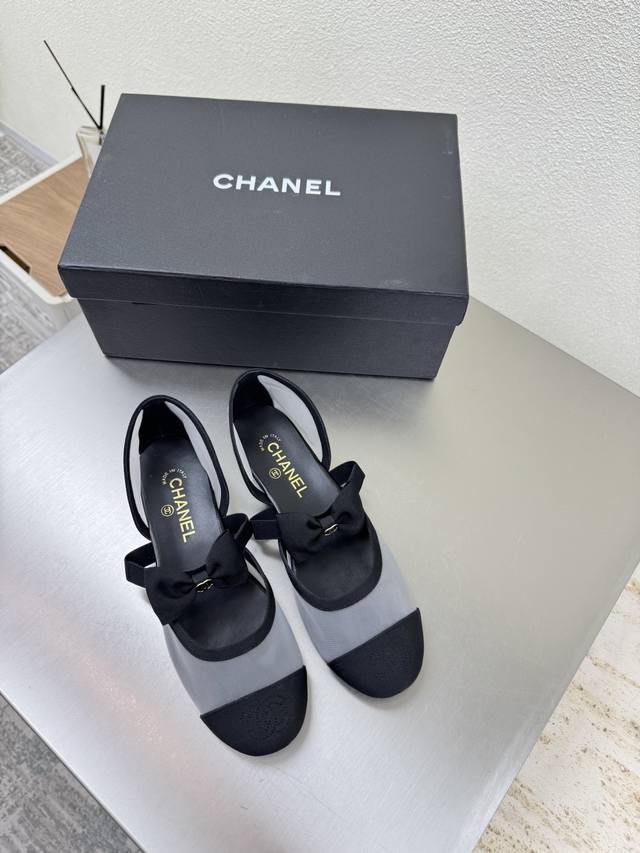 Chanel Hollow Bow 25Ss Early Fall Single Shoes Mary Jane Chanel Flats with 3D Em