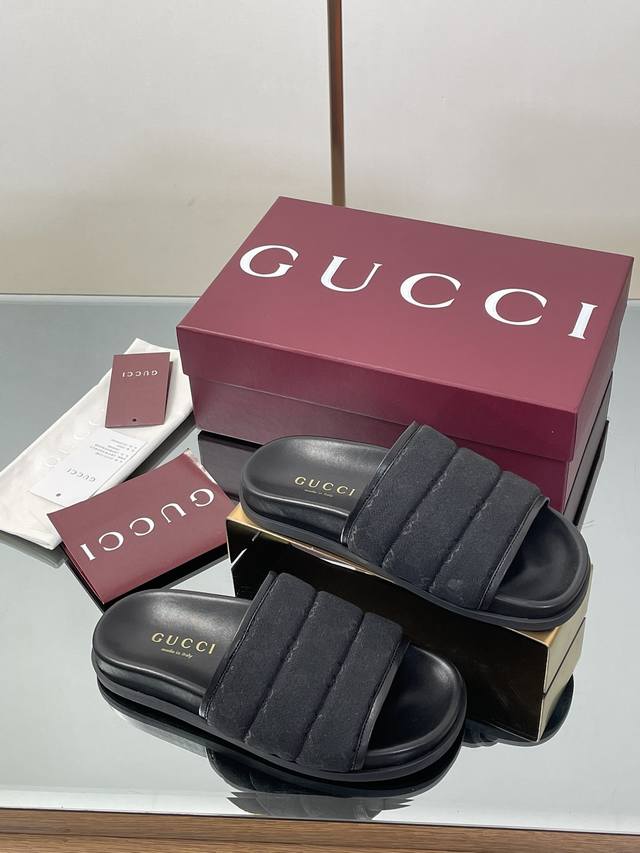 Gucci Beach Slides, the latest spring/summer pair of GG embroidered monogram ser